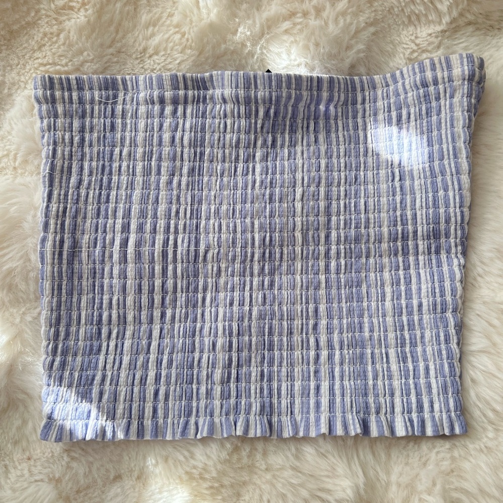 Dynamite Textured Blue and White Mini Skirt